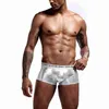 Men's Swimwear Mens Rave Club Shorts Underwear Glossy Patent Leather Swimming Trunks Low Rise Elastic Waistband Bulge Pouch Boxer Briefs Shorts J230707