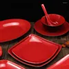 Bowls Black And Red Beef Noodle Bowl Commercial Home Kitchen Cutlery Melamine Ramen Breakfast Plastic Plate