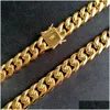 Kettingen 18K Vergulde Ketting Hoge Kwaliteit Miami Cubaanse Link Chain Mannen Punk Roestvrij Stalen Sieraden Kettingen Drop Delivery Hangers Dhnyc