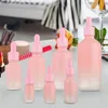 Bouteilles de stockage Flacon compte-gouttes Portable Fittngs Liquides Récipient épais 1 Set Pipette rechargeable facile à utiliser Verre dépoli rose