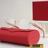 Mode carti top lunettes de soleil 2023 New Kajia Frameless Trimmed Classic Lunettes de soleil Small Long Frame INS Network Red Female avec boîte d'origine