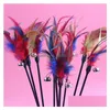 Cat Toys Bell Feathers Pet Tease And Tick Interattivo Prendere in giro Pesci Divinità per divertire The Pole Feather Supplies T2I52170 Drop Delivery Dh65C