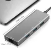Aluminium USB C Hub USB Typ C Hub Adapter Dongle kompatibel för MacBook Pro 2016 2017 Thunderbolt 3 USBC Data