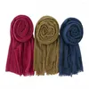 Scarves Cotton Linen Scarf For Women Summer Solid Color Sunscreen Crumpled Soft Shawl Foulard Viscose Female Wrap Shawls