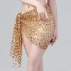 Vêtements de scène femmes jupe de danse latine salle de bal Rumba Samba gland hanche écharpe perlée chaîne de taille Sequin Dancewear Costume danse du ventre foulard