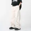 Herrbyxor Korea Style Enfärgad Enkel Man Fritidskläder Trendig Vår Sommar Vida ben Raka Kvinnor Byxor In Fashion W51