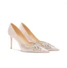 Vestido Sapatos Lantejoulas Casamento Para Mulheres Elegante Flor De Cristal Oca Pontiaguda Dama De Honra Salto Alto Zapato Mujer Elegante Comodo