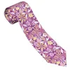 Pajaritas Corbata para hombres Corbatas delgadas formales Clásico para hombres Groovy Floral Wedding Gentleman Narrow