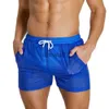 Erkek Mayo Seobean Yaz Erkek Şortları Örgü Çizilmiş Hızlı Dereceli Plaj Şortları 100 Naylon Spor Salonu Fitness Surf Trunks Şort Seksi Erkekler Masa Şortları J230707