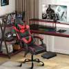 Dubbin Gaming Chair, 인체 공학적 사무실 의자 발판 및 요추 지원이있는 하이 백 스위블 의자