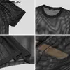 Camisetas de los hombres Camiseta de los hombres O Cuello de manga corta de malla Transparente Sexy Tee Tops Streetwear Vacaciones Transpirable Fiesta Hombres Ropa INCERUN 230706