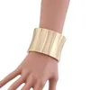 Pulseira HAHATOTO Arrivals Gold Color Statement Chunky Wide Para Mulheres Meninas Moda Jóias Acessório Bom Presente