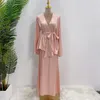 Etnische Kleding 2023 Ramadan Moslim Jurk Top Pak Sets Eid Mubarak Chiffon Open Abaya Kimono Dubai Islam Kaftan Kleding Abaya voor Vrouwen