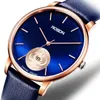 Armbanduhren 6 mm ultradünne ROSDN Paaruhren Japan MIYOTA Quarz Leder 50 m wasserdicht Auto Datum Herrenuhr R3601M