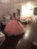 Blush Pink Ball Gown Flower Girl Dresses for Wedding Off Shoulder Lace Girls Pageant Dress Kids Formal Wear First Communion Gowns Party Wear