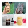 US CA Magazijn 2 Dagen Levering 12oz 16oz Sublimatie Glas Kan Tumbler Frosted Cola Kan Bamboe Deksel Bier Cocktail Cup Whiskey Koffiemok Iced Tea Jar