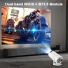 스마트 프로젝터 트랜스 피드 프로젝터 4K 안드로이드 11 듀얼 Wi -Fi6 200 ANSI Allwinner H713 BT5.0 1080P 1280*720p 홈 시네마 야외 휴대용 프로젝터 230706