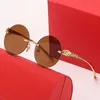 Lunettes de soleil rondes rétro sans cadre pour hommes et femmes, tête de léopard, jambes miroir peintes, personnalisées, tendance, nouvelle collection 9593