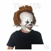 Masques De Fête Halloween Masque Sile Film Stephen Kings Joker Pennywise Fl Visage Horreur Clown Cosplay Maskst2I51512 Drop Delivery Home Ga Dhgcz