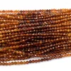 Pierres précieuses en vrac Veemake Orange grenat Spessartine perles rondes à facettes pour la fabrication de bijoux pierres précieuses naturelles cristal collier à faire soi-même Bracelet