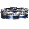 Braccialetti con ciondoli Luxury 3PC / Set di braccialetti Uomo Fashion Dragon Claw Bracciale in acciaio inossidabile Bracciale in titanio Accessori per gioielli Regali