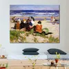 Hoge kwaliteit canvas kunst Edward Henry Potthast schilderij op het strand Ogunquit Maine mooie kunstwerken familiekamer muur decor