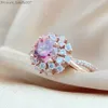 Anneaux de mariage Anneaux de mariage Bague rouge Luomansi 1 Carat 6 5MM avec certificat GRA 100 S925 Bijoux en argent pour fille Cadeau d'anniversaire Z230711