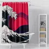 Rideaux peinture vague rideau de douche Art abstrait rideaux de salle de bain Frabic imperméable Polyester rideau de bain avec crochets décor à la maison