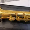 Hochwertiges 82Z B-Sopran-Saxophon mit geradem Rohr und lackiertem Goldmessing, original japanisches Struktur-Jazzinstrument