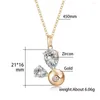 Pendant Necklaces Cute Small Ears Necklace Pendants For Womens Stainless Steel Rose Gold Color Chain Cubic Zirconia Jewelry Gift