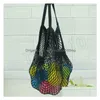 Opbergzakken Herbruikbare winkel Boodschappentas Grote maat Shopper Tote Mesh Net Geweven Katoen Draagbaar T2I5762 Drop Delivery Huis Tuin Hous Dhlhp