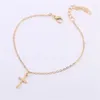 Anklets Böhmen Cross Pendant Ankle Armband Fashion Foot Jewelry for Women Summer Beach Party Accessory Rostfritt stål Anklet 230607