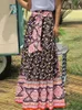 Skirts In for Women Oversize Print Casual Ball Gown Bowknot Loose Bohemia Midiskirt Temperament Elegant Long Skirt 230707