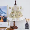 Girl Dresses 2PCS Baby Girls Spanish Floral Princess Lolita Dress Infant Birthday Baptism Ball Gowns Children Boutique Frocks