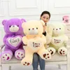 Stuffed Plush Animals I Love You Letters Print Love Heart Holding Big Teddy Bear Plush Stuffed Doll Girlfriend Gift 20 50cm Toy L230707