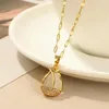 Collares colgantes elegantes tulipanes de gota de agua que no se destiñen de acero inoxidable para mujer, cadena de clavícula, regalo de cumpleaños para mujer, joyería para niñas