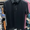 Polos Męski High-end Business Solid Kolor Wysokiej jakości krótkie koszulę polo z krótkim rękawem Lapel Kołnierz Summer Męs