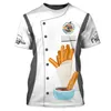 Męskie koszulki śmieszne cukiernicze ubrania szefa kuchni drukowanie 3D T Shirt dla mężczyzn moda Hip Hop Harajuku obszerna koszulka rozrywka O-neck kobieta topy 230707