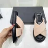 Ladies Elastic Sandals Flat Shoes Designer Sandals Flat Soft Side Leather Shoes Summer Shoes Fashion Comfortable Soft Party Slippers 35-40 Large Size With Box NO358