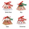 Gift Wrap 10pcs Christmas Packaging Box Cookies Candy Triangle Santa Claus Paper Gifts Party Decor Supplies