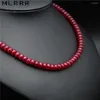 Choker Vintage Classic Natural Stone Jewelry Elegant Rubies Chalcedony Beaded Chain Necklace