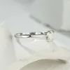 Trouwringen Schattig Klein Hart Voor Vrouwen Minimalistische Dunne Ring Bands Zilver Kleur Wit Vuur Opaal Eenvoudige Verlovingssieraden