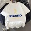 القمصان للرجال Ricard t Shirt Men Y2K White Streetwear الأنيمي غير الرسمي Tshirt T Shirt Y2K White T Shirt L230707