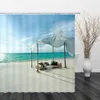 accessoires paysage rideaux de douche naturel paysage en bord de mer de la plage de mer de la salle de bain de salle de bain à la maison imperméable en tissu en polyester