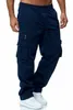 Mens Pants Men Cargo Summer Work Trousers Stretch Waist Loose Multi Pocket Casual Sports Outdoor Wearing 230706