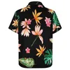 Men's Casual Shirts Floral Print Blouses Male Palm Leaf Trendy Hawaii Short Sleeve Graphic Trending Oversized Vacation Shirt Gift