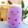 Animais de pelúcia recheados 4 pçs 35 cm decoração de quarto kawaii boba brinquedo de pelúcia a granel bolha leite kawaii pelúcia bonito morango travesseiro almofada presentes macios l230707