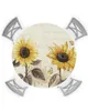 Table Cloth Vintage Flowers Butterflies Yellow Sunflower Round Elastic Edged Cover Protector Waterproof Fitted Tablecloth