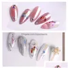 Stickers Decals 1Sheet Laser Color Butterfly Nail Art Holographic 3D Gradient Butterflies Adhesive Nails Diy Manicure Decorations Dhdnc