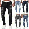 Mens Luxury Designer Jeans Man Skinny Ripped Denim Jean Biker Slim Fit Washed Motorcycle Denim Pants Size S-3XL286F